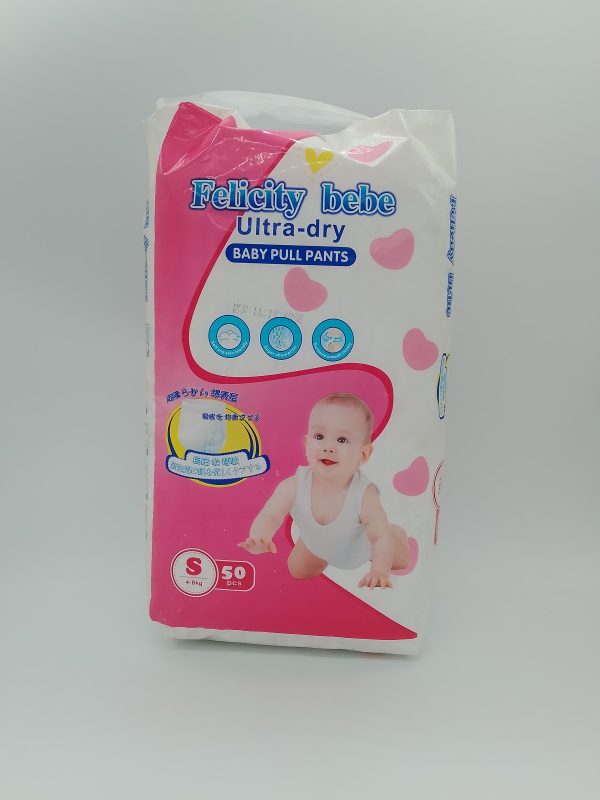 Felicity bebe Ультрасухие детские подгузники-брюки РазмерS 50шт 4-8kg