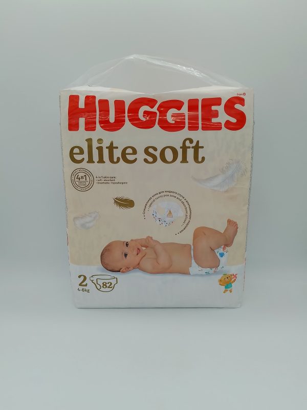 HUGGIES elite soft Подгузник размер 2 4-6kg 82шт