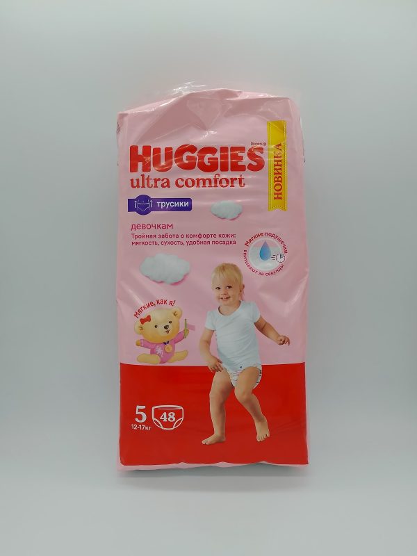 HUGGIES ultra comfort трусики девочкам Размер 5 12-17 кг 48 шт