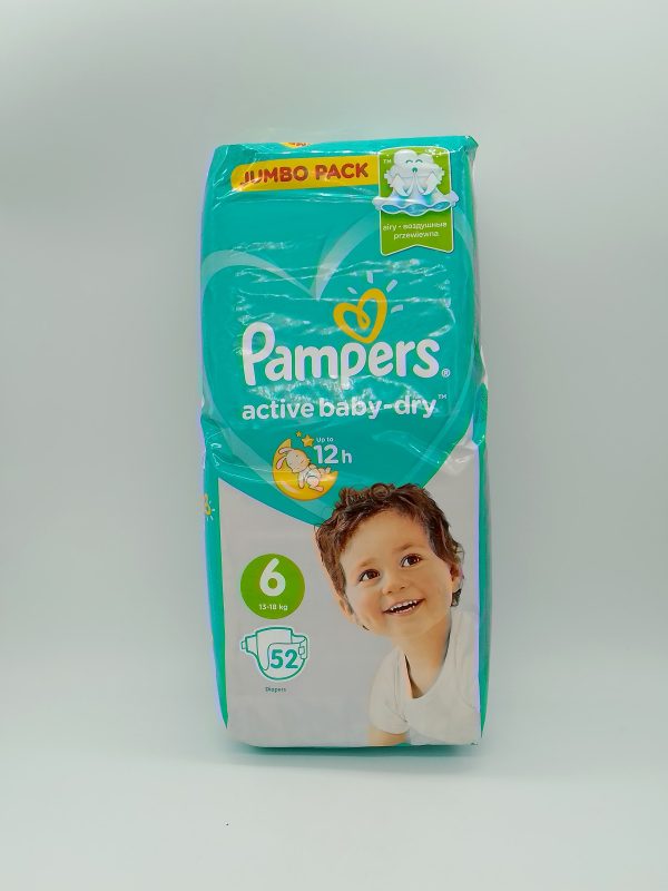 Подгузник Pampers active baby-dry TM Up to 12h размер 6 13-18 kg 52шт