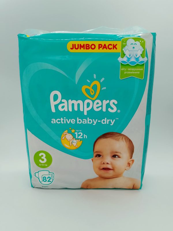 Подгузник Pampers active baby-dry Up to 12h воздушные размер3 6-10kg 82шт