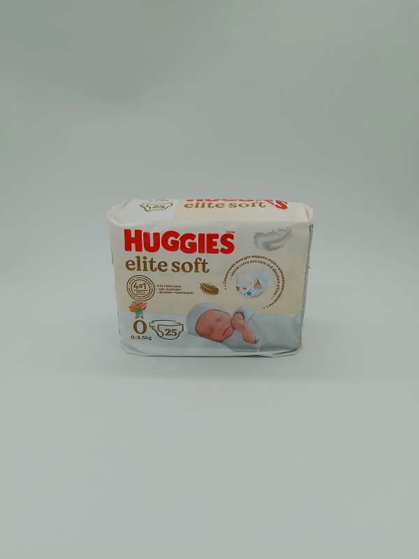 HUGGIES elite soft 4B1 Подгузник размер-0 25шт 0-3.5 kg