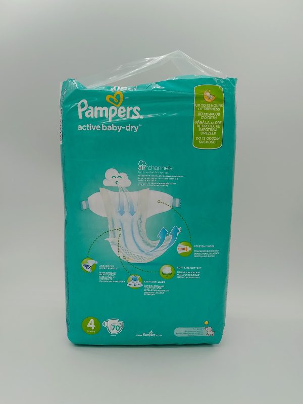 Подгузник Pampers active baby-dry Up to 12h размер 4 9-14kg 70шт — изображение 2