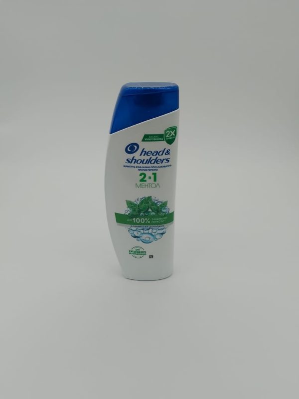 head& shoulders ШАМПУНЬ И БАЛЬЗАМ-ОПОЛАСКИВАТЕЛЬ ПРОТИВ ПЕРХОТИ 2.1 МЕНТОЛ до 100% ЗАЩИТЫ ОТ ПЕРХОТИ КЛИНИЧЕСКИ ДОКАЗАНО 400 мл