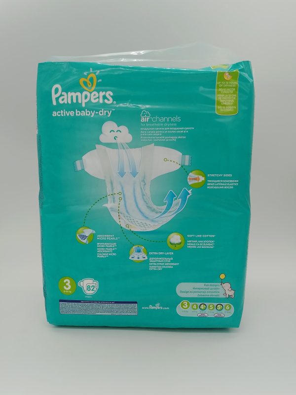 Подгузник Pampers active baby-dry Up to 12h воздушные размер3 6-10kg 82шт — изображение 2