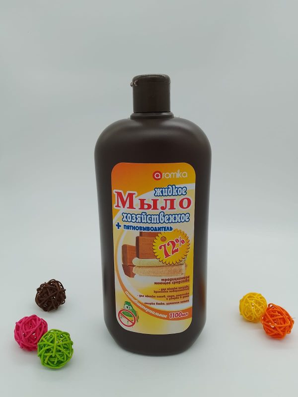 aromika жидкое Мыло хозяйственное ПЯТНОВЫВОДИТЕЛЬ Антибактериальное Аналог хозяйственного мыла 72% 1100мл