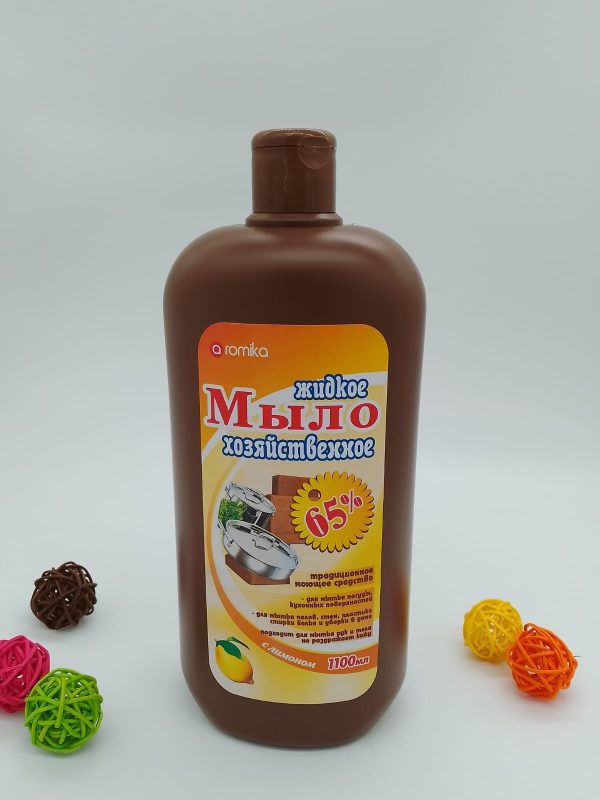 aromika жидкое Мыло хозяйственное С Лимоном Аналог хозяйственного мыла 65% 1100мл
