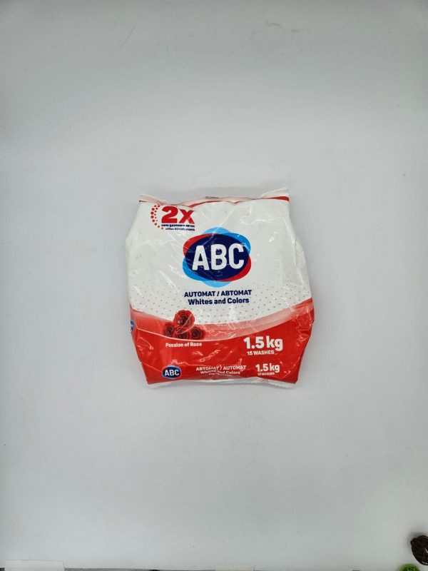 Порошок для стирки ABC 2x сила удаления пятен 15 стирок 1.5 kg