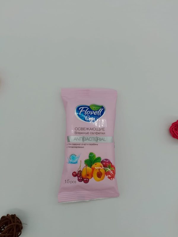 Влажные салфетки Flovell Care ОСВЕЖАЮЩИЕ 15шт