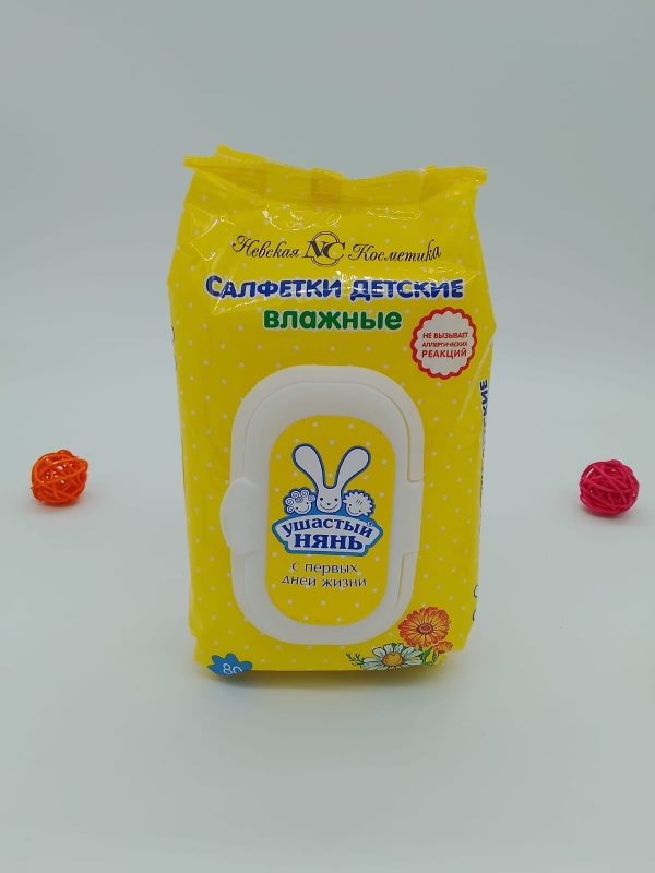 Салфетки Детские влажные Ушастый Нянь с первых дней жизни 80шт