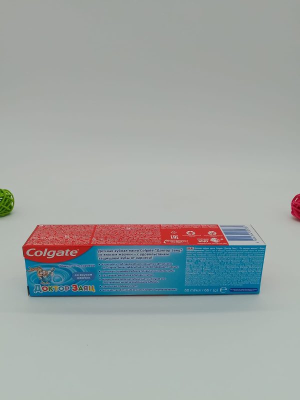 COLGATE Доктор Заяц детская зубная паста 2+ со вкусом жвачки 66г — изображение 2
