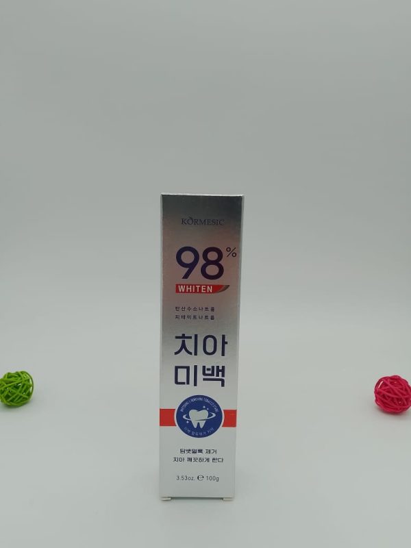 ОТБЕЛИВАЮЩАЯ ЗУБНАЯ ПАСТА ДЛЯ УДАЛЕНИЯ ПЯТЕН ОТ ТАБАКА KOREMESIC 98% Whiten 100мл