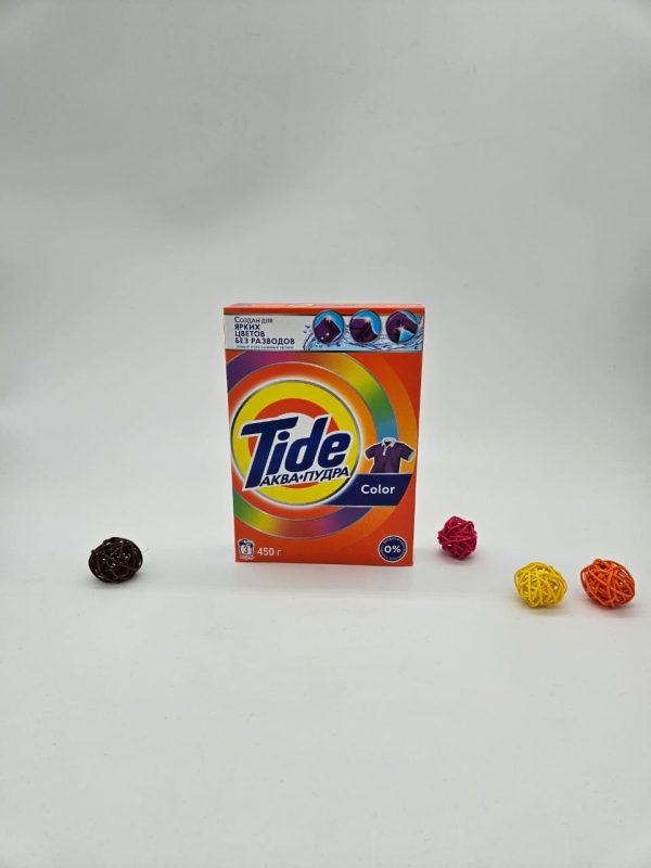 Tide АКВА ПУДРА Color СОЗДАН ДЛЯ ЯРКИХ ЦВЕТОВ БЕЗ РАЗВОДОВ 3 стирки 450 г