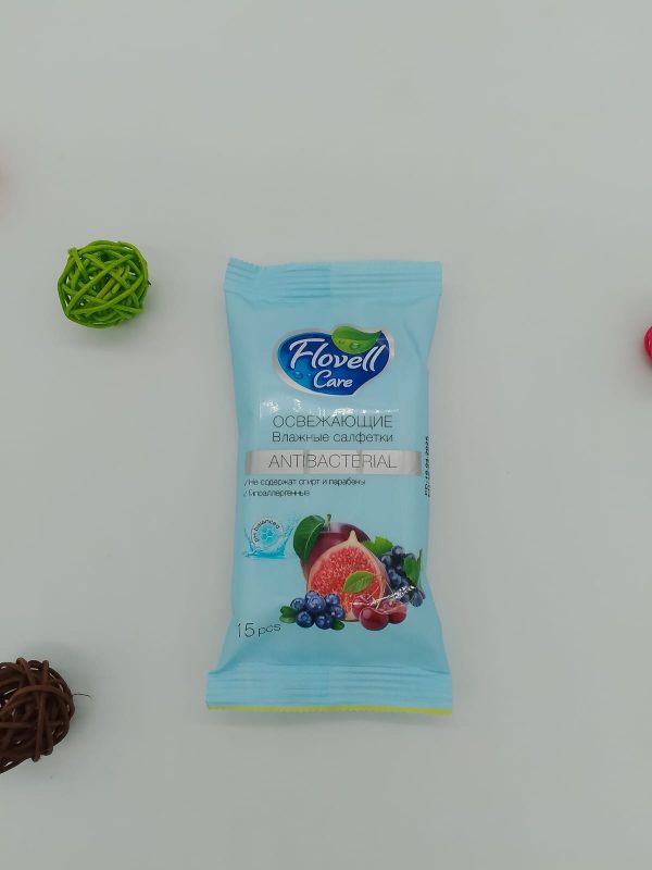 Влажные салфетки Flovell Care ОСВЕЖАЮЩИЕ ANTIBACTERIAL 15шт