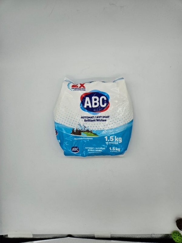 Порошок для стирки ABC 2x сила удаления пятен 15 стирок 1.5 kg